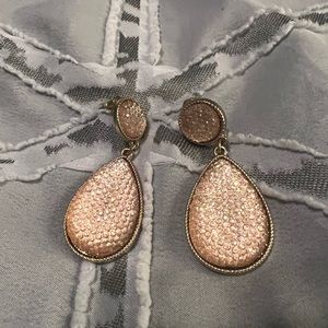 Rose gold glittery earrings